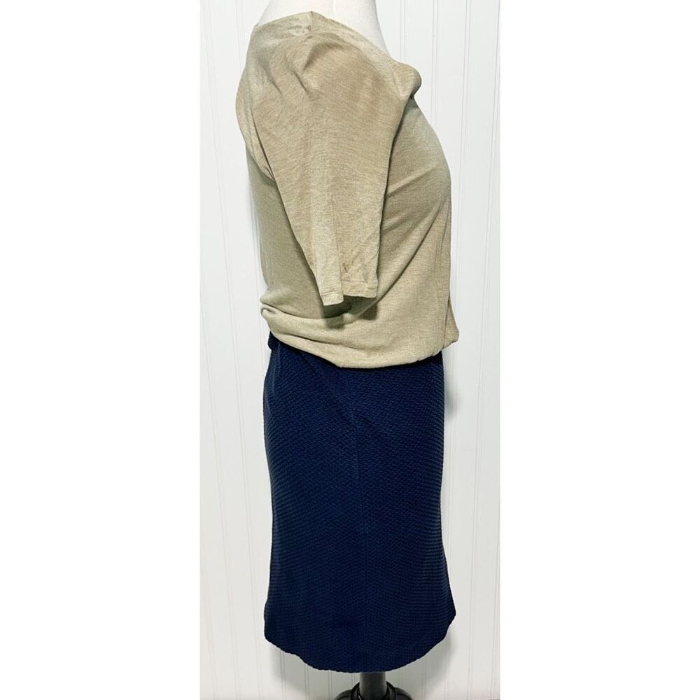 Boden Women's Scoop Neckline Sheath Dress Beige Navy Blue Two-Tone Size‎ 8 - Picture 4 of 9